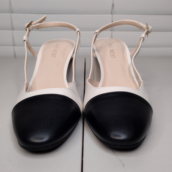 Nine West Nudora Women's Business Office Classic Slingback Cap Toe Block Heels - Picture 5 of 15